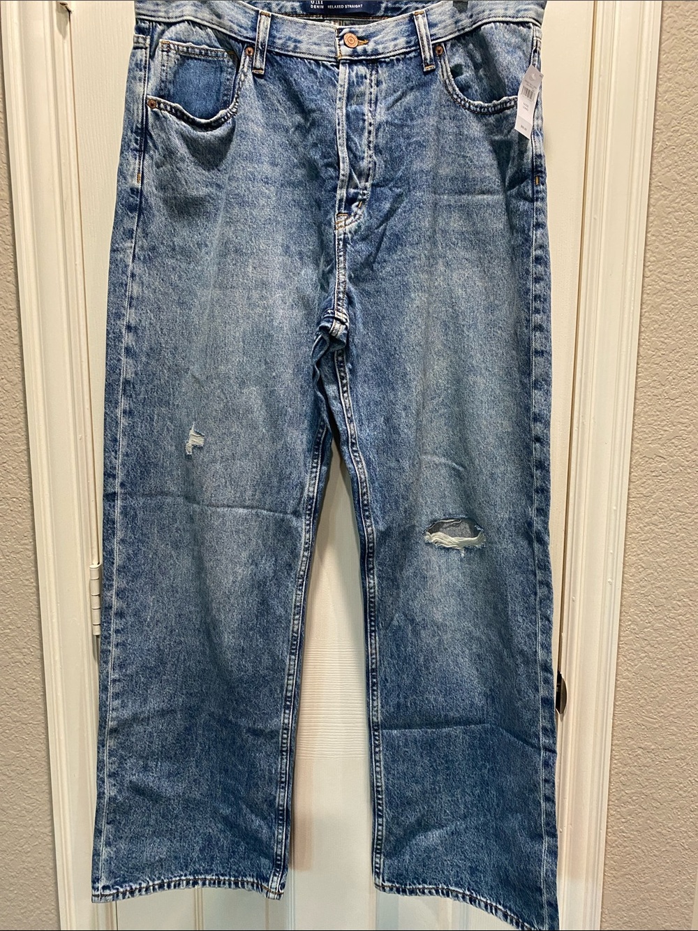 GAP Light Blue Relaxed Fit Straight Jeans
